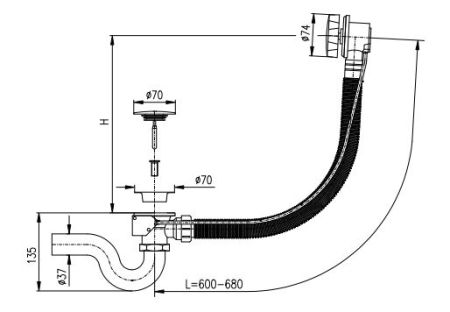 Слив-перелив Rav Slezak MD0588CMAT, артикул MD0588CMAT
