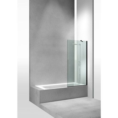 VismaraVetro Шторка на ванну FB, размер 80-81,5см, высота 150Нсм, стекло Transparent 04, профиль Matt Black 09, кронштейн Q, TPA, артикул PFB040908001500T