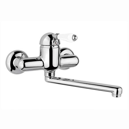 Nicolazzi P.m. Blanc Смеситель для раковины однорычажный, ручки белая керамика, цвет: хром, артикул 3404CR76