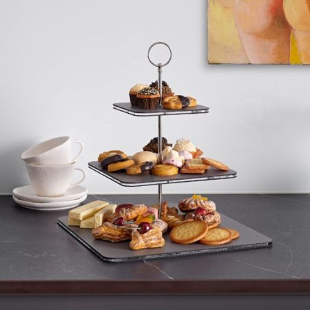 ADJ Сервировочная стойка, 30x30xH35 см., цвет: серый/черный, фурнитура хром, артикул 0092.03/01