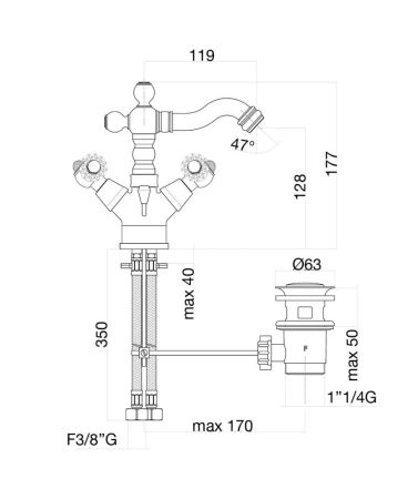 Смеситель для биде Fiore GIOIELLI SKY (SWAROVSKI®) 09CR0635, хром, артикул 09CR0635