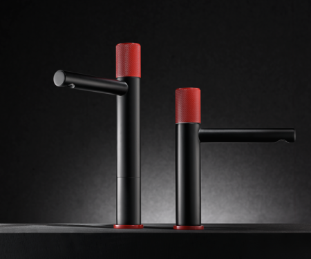 Смеситель для раковины Bronze de Luxe AVANTGARDE 2030RH, черный/красный, артикул 2030RH