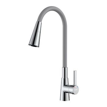 Смеситель Rossinka для кухни с гибким поворотным изливом (Z35-39-Gray)