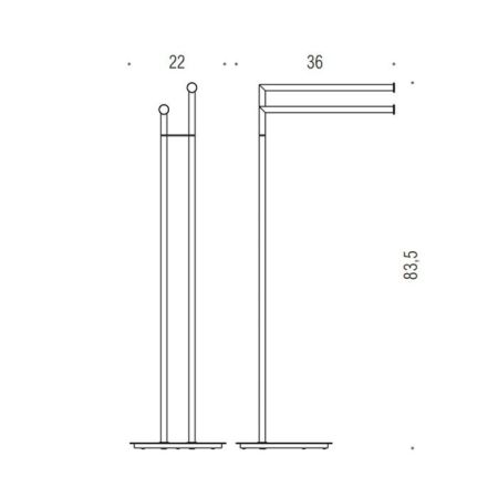 Colombo Mini Стойка для полотенец, цвет: PVD нержавеющая сталь, артикул B4038.HPS1