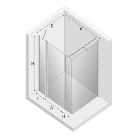 Душевое ограждение NEW TRENDY NEW SOLEO 110x100x195 K-0372 (хром), артикул K-0372