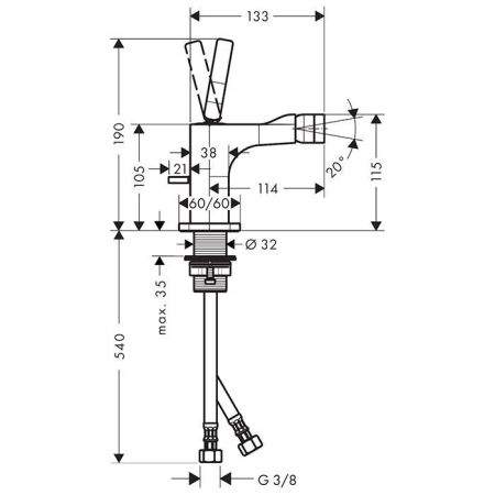 AX Citterio Смеситель для биде, цвет Шлифованное золото