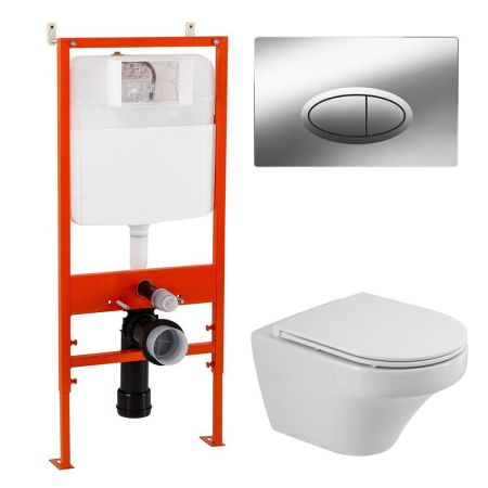 Комплект инсталляции BELBAGNO BB026 с унитазом DUET и клавишей смыва, артикул CZR-2462-TH-TOR/CZR-870-SC/BB026/BB051CR