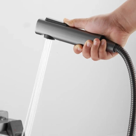 Гигиенический душ со смесителем Shevanik S6805T-1, оружейная сталь