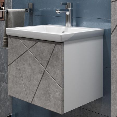 Тумба под раковину подвесная VIGO Geometry 032 бетон, 50 см, артикул 032 бетон