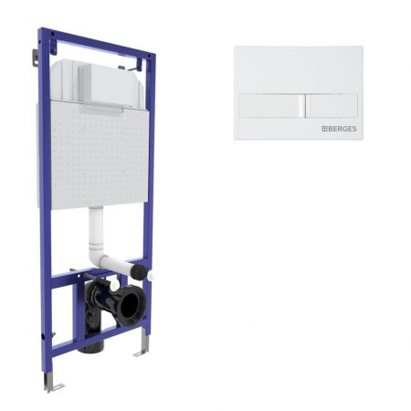 Инсталляция BERGES для скрытого монтажа NOVUM L1 с кнопкой белая, артикул 040211