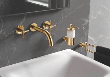 Смеситель для раковины Grohe Atrio New двухвентильный, крестообразная ручка, размер M, холодный рассвет глянец (20164GL3)