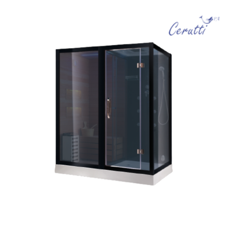 Сауна ALBANO Nero-L комбинированная 2в1 Cerutti SPA Black 1800x1100x2230 Сауна ALBANO Nero-L комбинированная 2в1 Cerutti SPA Black 1800x1100x2230