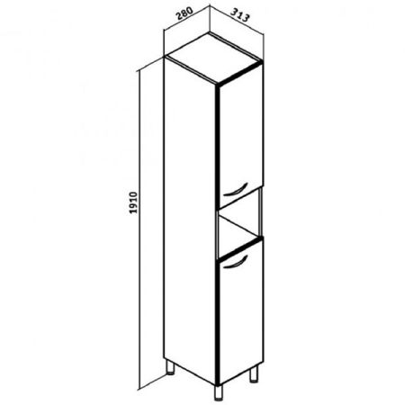 Шкаф пенал Runo 28 4620750021924 Белый