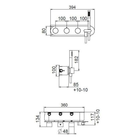 Внутрення часть, Carimali, для  термостатического смесителя на 4 выхода, артикул W5102