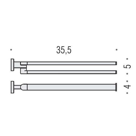 Colombo Nordic Полотенцедержатель двойной 35.5 см, цвет: хром, артикул B5212.CR