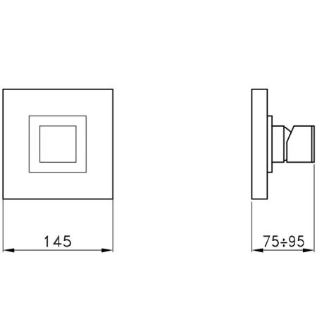 Stella Bamboo Quadro Внешняя часть встраиваемого смесителя для душа 3292MC, цвет: хром