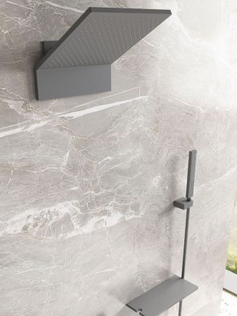 Душевой комплект Futura VSFW-2F11TGM термостатический встраиваемый, 3 режима, вороненая сталь, артикул VSFW-2F11TGM