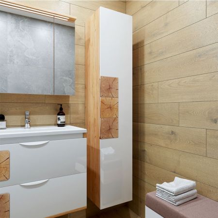 Пенал Бриклаер Форест 35 см, дуб золотой/белый, артикул 4627125416712