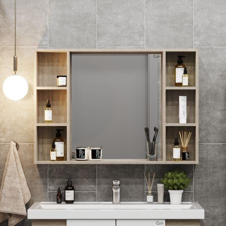 Шкаф-зеркало Onika Тимбер 100 дуб сонома, универсальный, артикул 210017