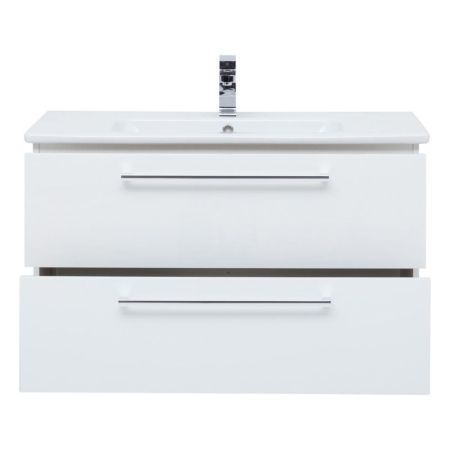 Тумба с раковиной подвесная Dreja Gio 100 см, белый, артикул 77-0105W-com