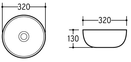 Раковина EMILIA с установкой на столешницу круглой формы 700-013W, артикул 700-013W