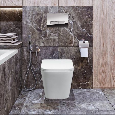 Унитаз подвесной безободковый с сиденьем BELBAGNO DUE, артикул BB3103CHR/SC