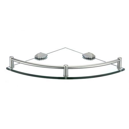 Полка угловая стеклянная Savol S-003011, хром