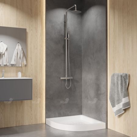 Душевой поддон полукруглый керамический RGW CR/R Белый (900x900)