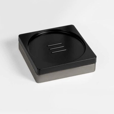 Colombo MiniQ Мыльница настольная, цвет: PVD нержавеющая сталь/черная резина, артикул B5040.HPS1-RNE