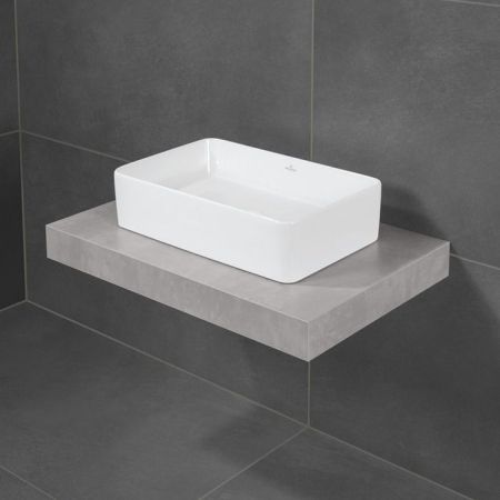 Раковина, Villeroy&Boch, Collaro, ширина, мм-560, глубина, мм-360, высота, мм-145, тип установки-на столешницу, отверстия для смесителя-отсутствуют, материал-керамика, цвет-альпийский белый, включен вырезной шаблон, артикул 4A205601