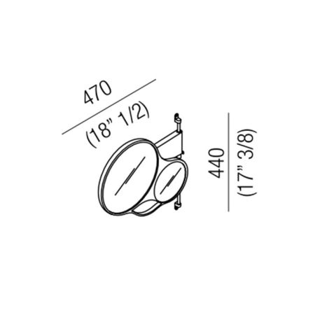 Agape Spin Двойное зеркало 47x44 см, цвет: натуральный дуб, артикул ASPE013RT