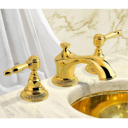 Nicolazzi Impero Смеситель для раковины на 3 отверстия, цвет: золото, артикул 1208GO36L