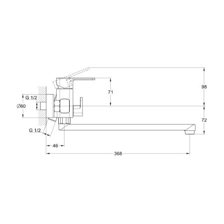 Смеситель для ванны G.Lauf GOR7-A058, хром