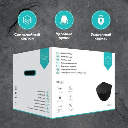 Унитаз подвесной безободковый OWL Vind Ruta-H с сиденьем DP микролифт