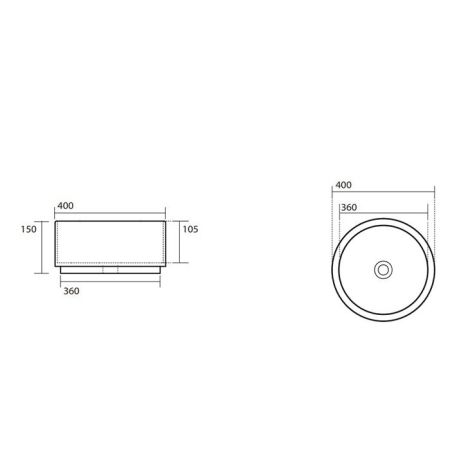 Kerasan  Oke Раковина накладная круглая 40хH15 см, без отв под смеситель, цвет: bruno matte