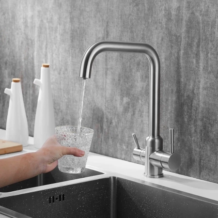 Смеситель для кухни с подключением фильтра Shevanik S268B, сатин, артикул S268B