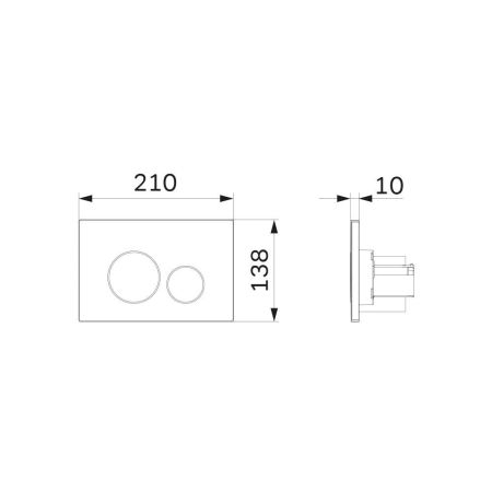 I049051 Pro L, клавиша для инсталляции пневматическая, пластик, глянцевый хром