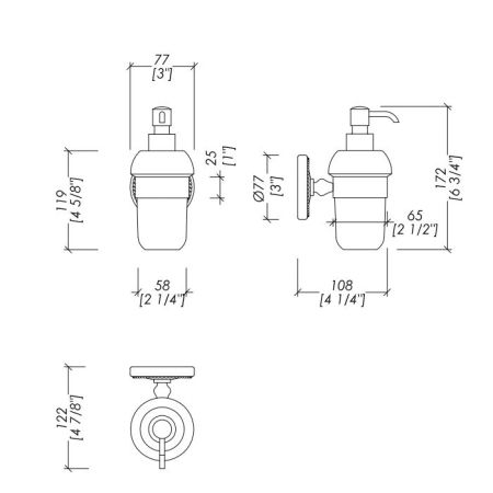 Devon DOROTHY Дозатор для жидкого мыла белый, держатель и помпа  цвет: хром, артикул DOR430CR