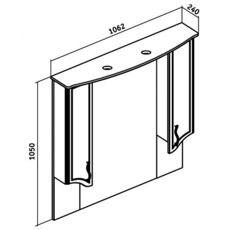 Зеркало со шкафом Runo Севилья 105 4620750021757 с подсветкой Белое