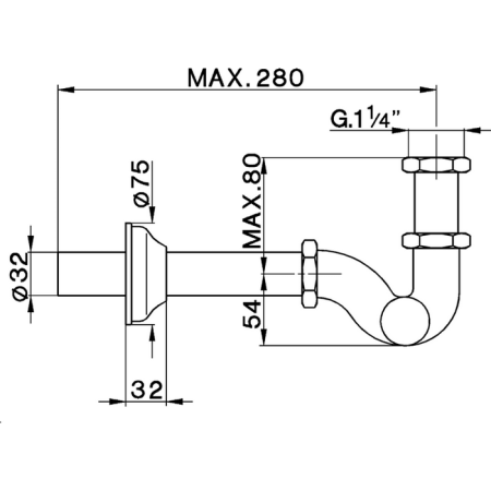 CISAL Сифон 1"1/4 S-образный, цвет золото