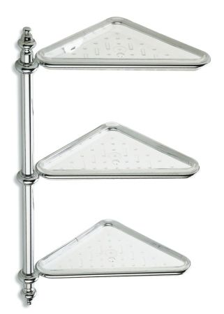 Stil Haus Elite, угловая 3-х уровневая полка из пластика, цвет хром, артикул EL31ELITE(08)