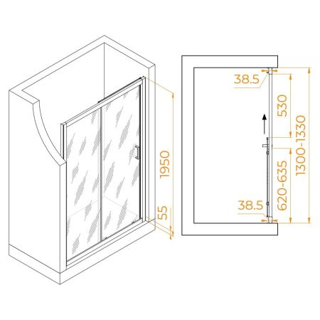 Душевая дверь RGW PA-016B (Прозрачное, 1300), артикул 350801613-14