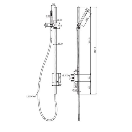 Fima Carlo Frattini Outdoor Душевая штанга с подводом воды INGIRO, цвет: нержавеющая сталь Fima Carlo Frattini Outdoor Душевая штанга с подводом воды INGIRO, цвет: нержавеющая сталь
