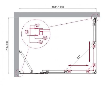 Душевой уголок BELBAGNO LUCE-AH-21 арт. LUCE-AH-21-120/80-P-Cr, артикул LUCE-AH-21-120/80-P-Cr