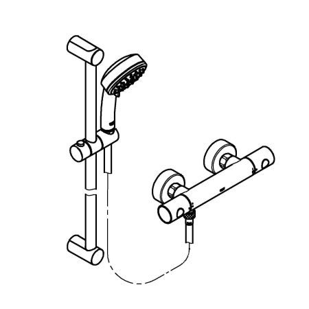 Термостат для душа GROHE Grohtherm 800 Cosmopolitan + Душевой гарнитур Tempesta Cosmopolitan, хром (34769000), артикул 34769000