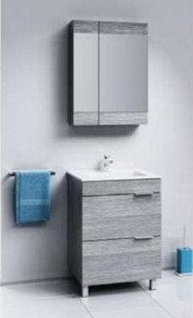 Зеркальный шкаф Aqwella Бриг 60 Br.04.06/Gray Дуб седой, артикул Br.04.06/Gray