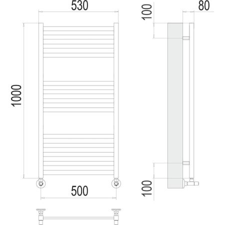Полотенцесушитель водяной Terminus Грета П13 50х100, артикул 4670078530585
