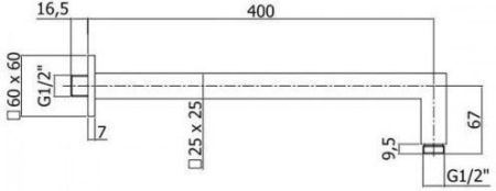 Держатель для верхнего душа Paffoni Quadro ZSOF063CR, артикул ZSOF063CR