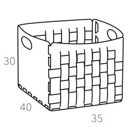 ADJ Корзинка Bottega, 35x40xH30 см., цвет: шоколад/капучино, артикул 1048.06/04