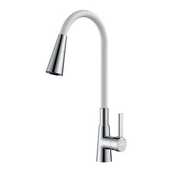 Смеситель Rossinka для кухни с гибким поворотным изливом (Z35-39-White)